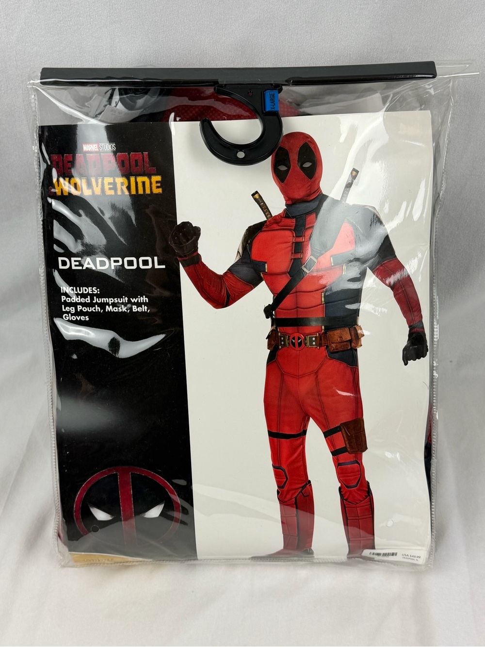Spirit Halloween Adult Deadpool Costume Size XL Mask + Gloves + Belt + Leg Pouch - Picture 2 of 8